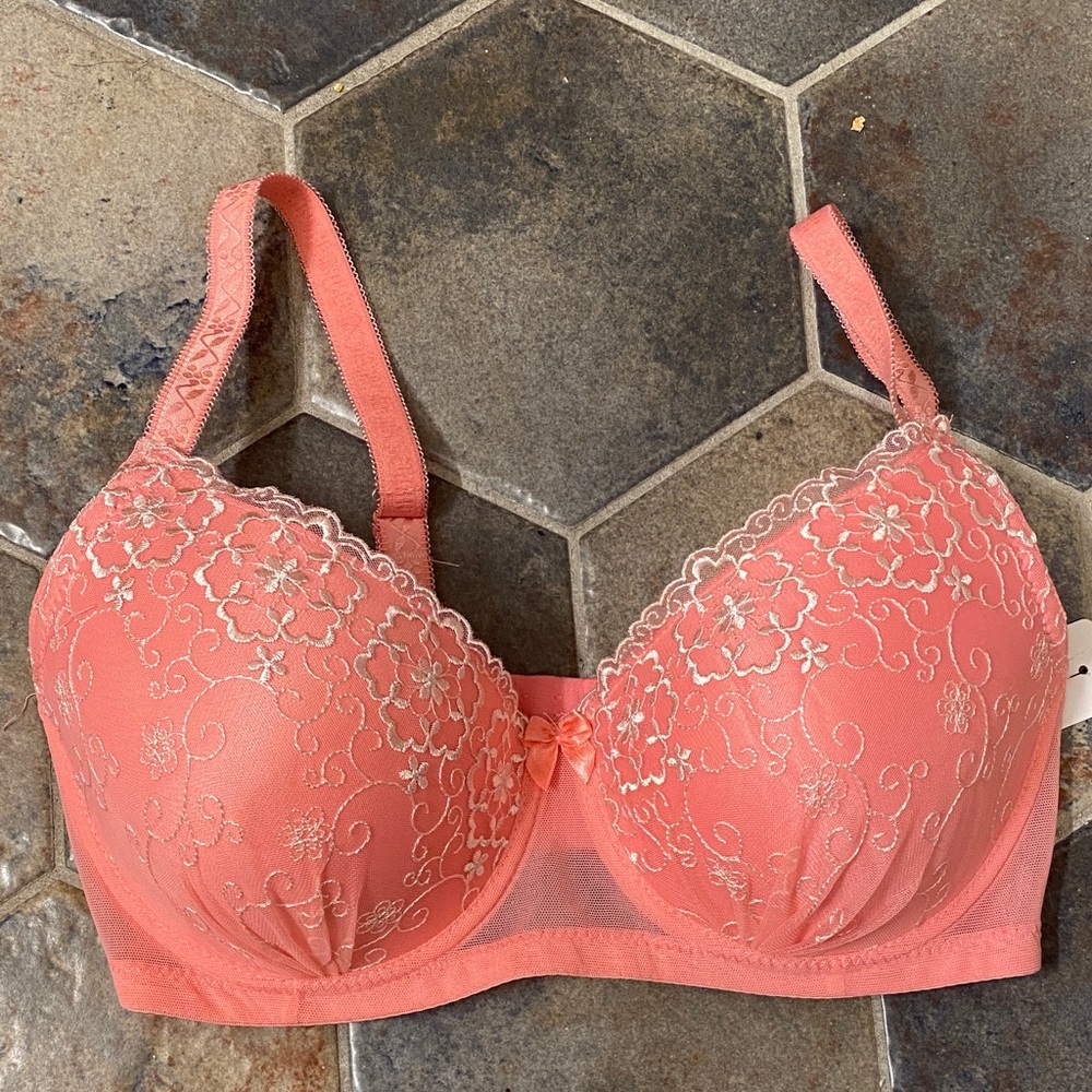 Jezebel  Lace Embroidered Bra - Pink size 36D